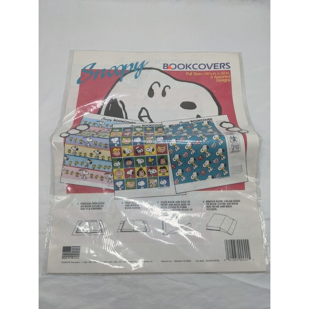 Pack Of (3) Snoopy Bookcovers Full Size 14 1/2" X 22"